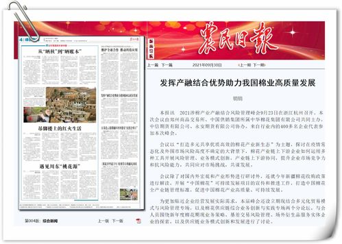发挥产融结合优势助力我国棉业高质量发展